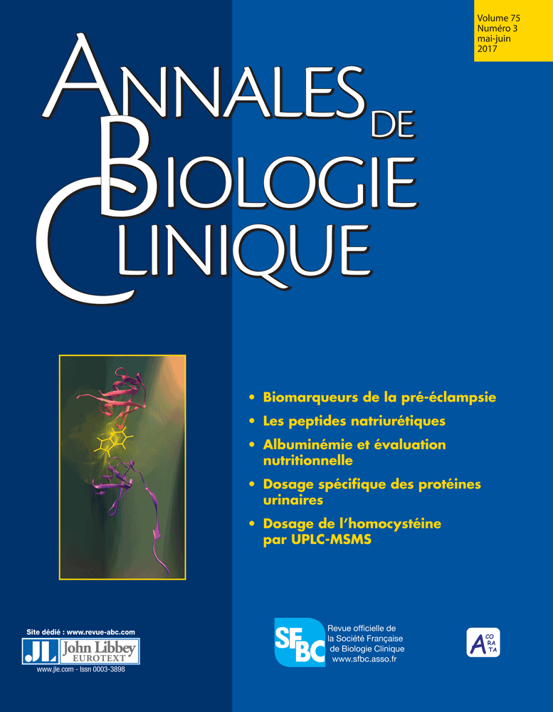 Annales de Biologie Clinique SFBC Paris