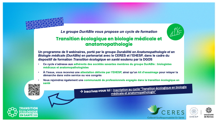 Transition écologique en biologie médicale et anatomopathologie